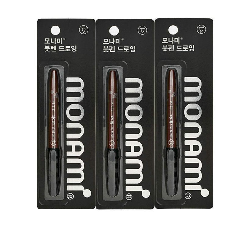 Monami 3pcs Monami Calligraphy Brush Pen, Training Drawing Tip, Kanji Tip Pen - Image 1